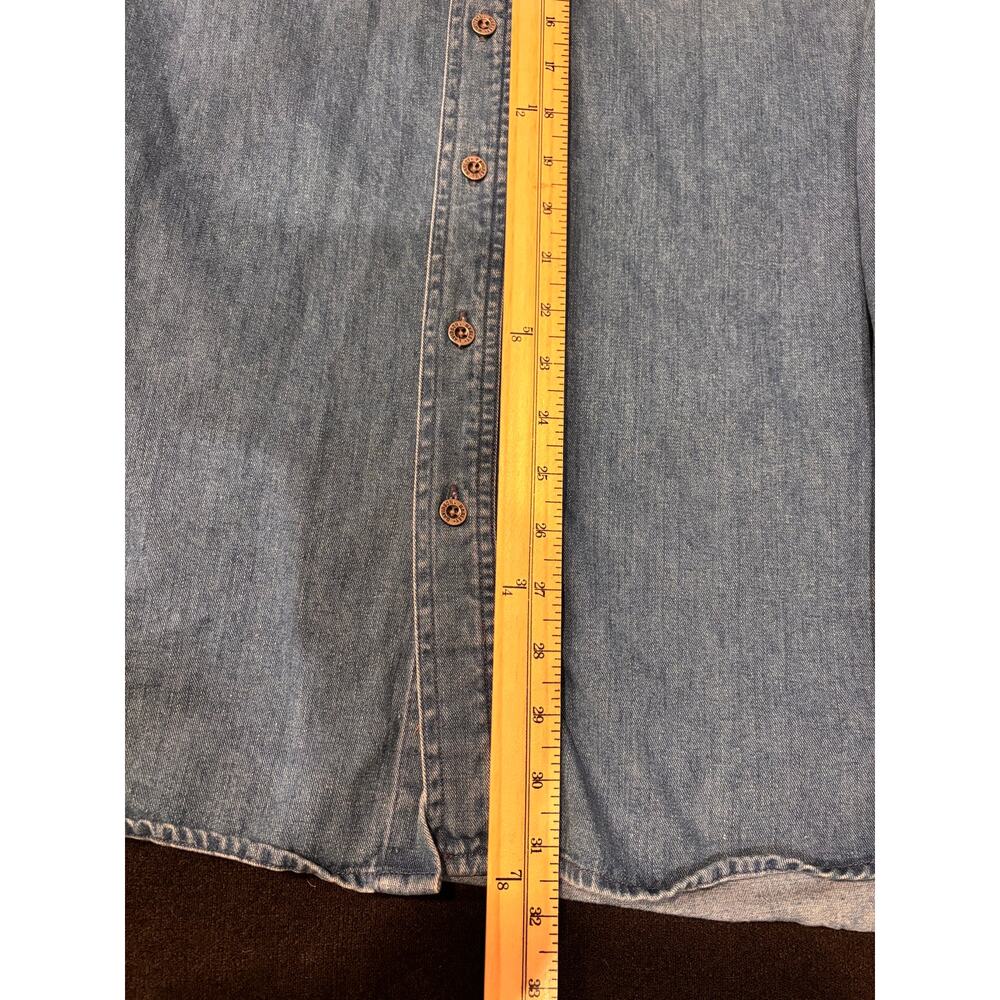 Harley Davidson blue denim button down long sleeve shirt men’s 2xl tall - Picture 8 of 8